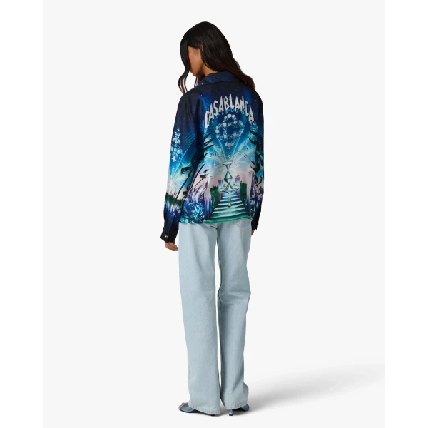 Casablanca Multicolour Crystal Alchemy Long Sleeve Silk Twill Shirt | Shirt | Coveti