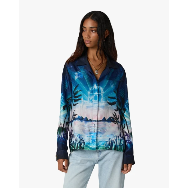 Casablanca Multicolour Crystal Alchemy Long Sleeve Silk Twill Shirt | Shirt | Coveti