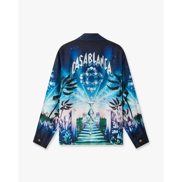 Casablanca Multicolour Crystal Alchemy Long Sleeve Silk Twill Shirt | Shirt | Coveti