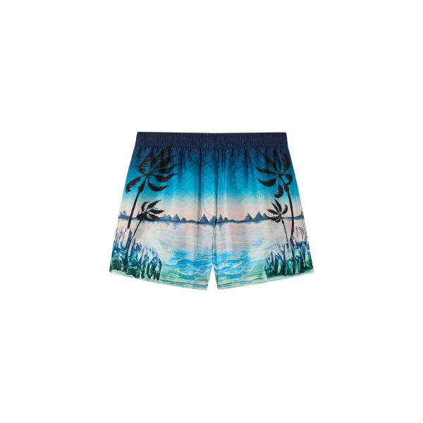 Casablanca Multicolour Crystal Alchemy Silk Twill Shorts | Shorts | Coveti