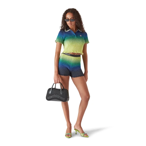 Casablanca Multicolour Gradient Short Sleeve Polo Shirt | Polo Shirt | Coveti