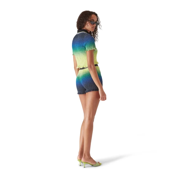 Casablanca Multicolour Gradient Short Sleeve Polo Shirt | Polo Shirt | Coveti