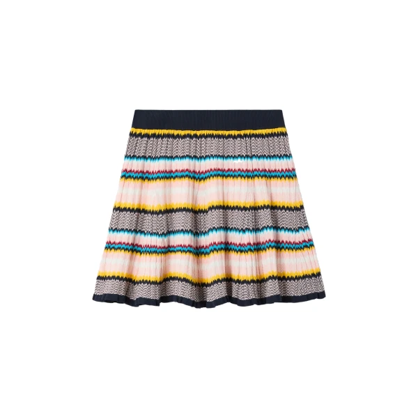 Multicolour Knit Chevron Mini Skirt