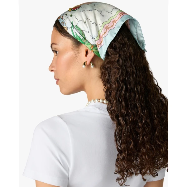 Casablanca Multicolour Ladurée x Casablanca Small Silk Scarf | Scarves | Coveti