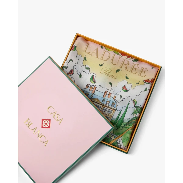 Casablanca Multicolour Ladurée x Casablanca Small Silk Scarf | Scarves | Coveti