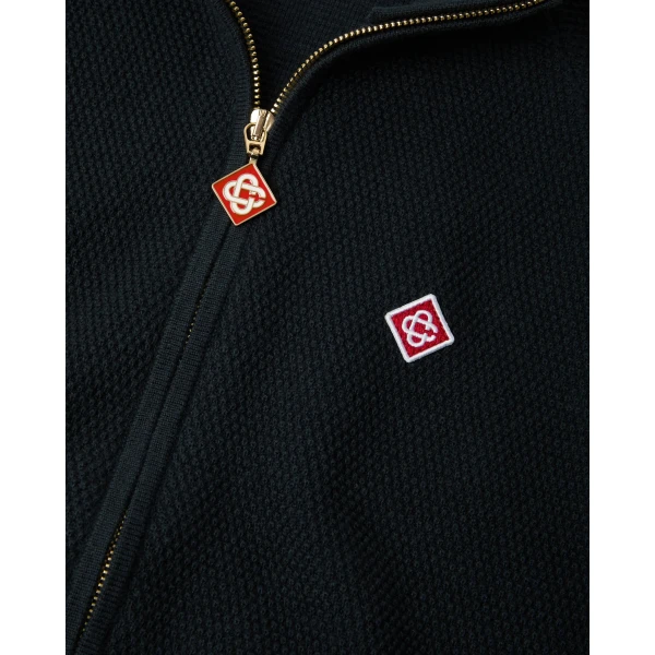 Casablanca Navy Café Culture Wool Track Jacket | Jackets | Coveti