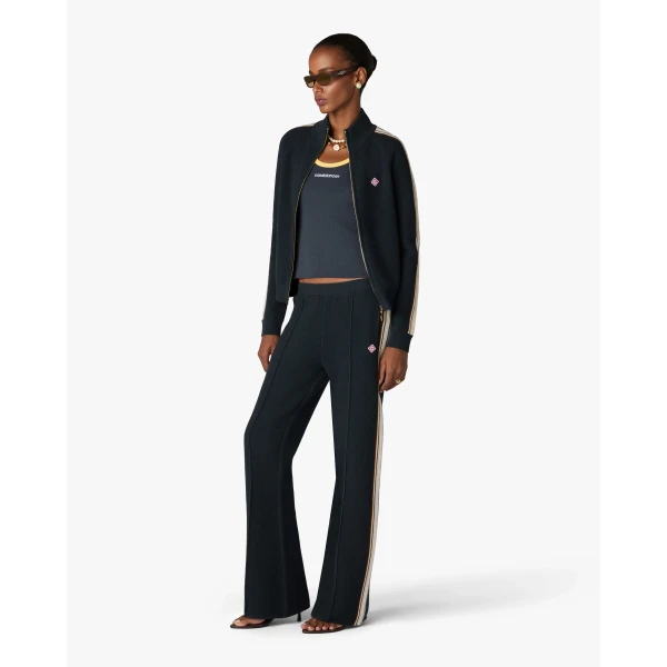 Casablanca Navy Café Culture Wool Track Pants | Sweatpants | Coveti