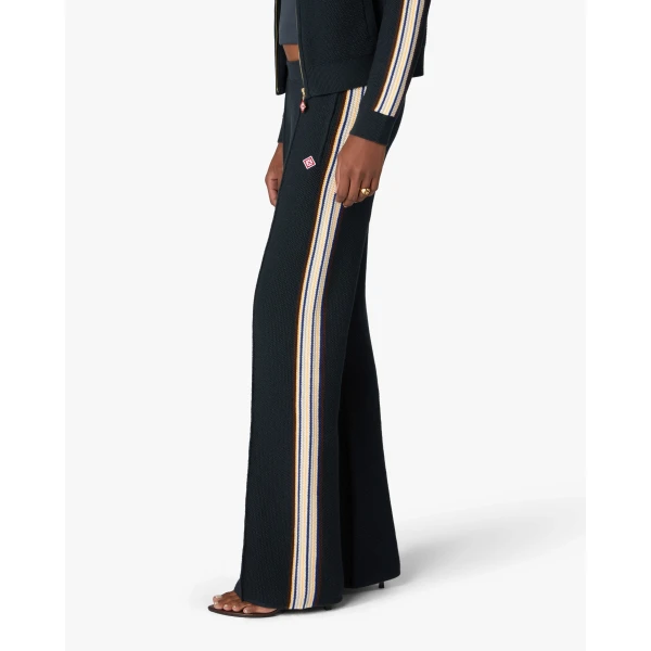 Casablanca Navy Café Culture Wool Track Pants | Sweatpants | Coveti