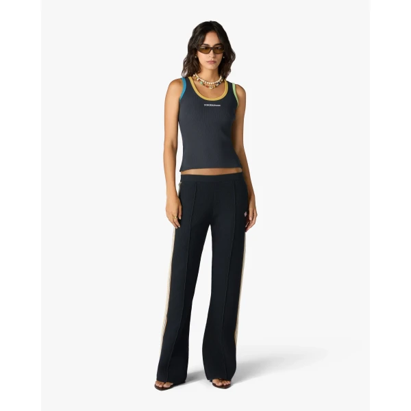 Casablanca Navy Colourblock Ribbed Tank Top | Tank Top | Coveti