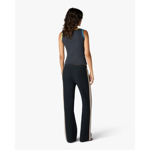 Casablanca Navy Colourblock Ribbed Tank Top | Tank Top | Coveti