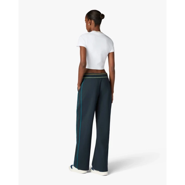 Casablanca Navy Low-Rise Punto Joggers with Contrast Piping | Sweatpants | Coveti