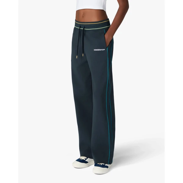 Casablanca Navy Low-Rise Punto Joggers with Contrast Piping | Sweatpants | Coveti