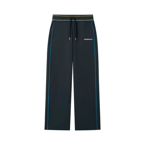 Casablanca Navy Low-Rise Punto Joggers with Contrast Piping | Sweatpants | Coveti