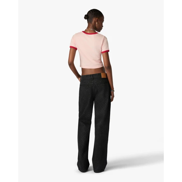 Casablanca Pink Pyramid Tourism Cropped Baby Short Sleeve T-Shirt | T-Shirt | Coveti