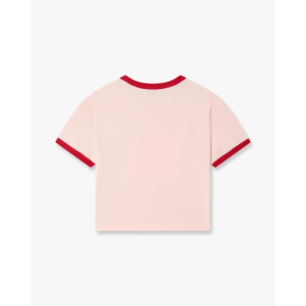 Casablanca Pink Pyramid Tourism Cropped Baby Short Sleeve T-Shirt | T-Shirt | Coveti
