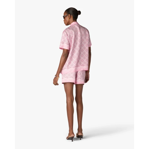 Casablanca Pink Radiating Monogram Silk Shirt | Shirt | Coveti