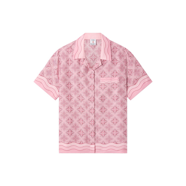Casablanca Pink Radiating Monogram Silk Shirt | Shirt | Coveti