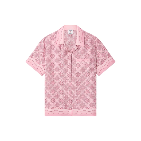 Pink Radiating Monogram Silk Shirt