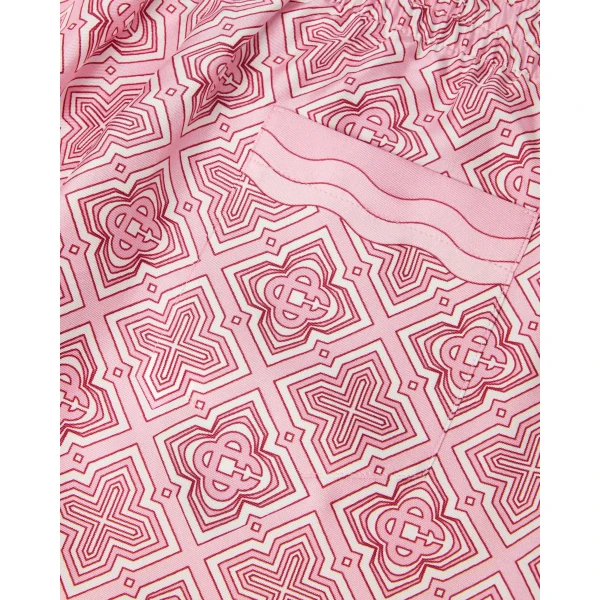 Casablanca Pink Radiating Monogram Silk Shorts | Shorts | Coveti
