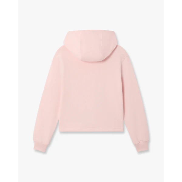 Casablanca Pink Tennis Club Icon Pyramid Abduction Cropped Hooded Sweatshirt | Hoodies | Coveti