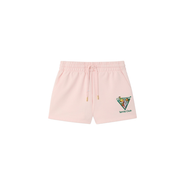 Casablanca Pink Tennis Club Icon Pyramid Abduction Embroidered Sweatshorts | Shorts | Coveti
