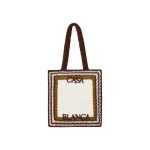 Casablanca White & Brown Crochet Bag | Totes & Top-Handle Bags | Coveti