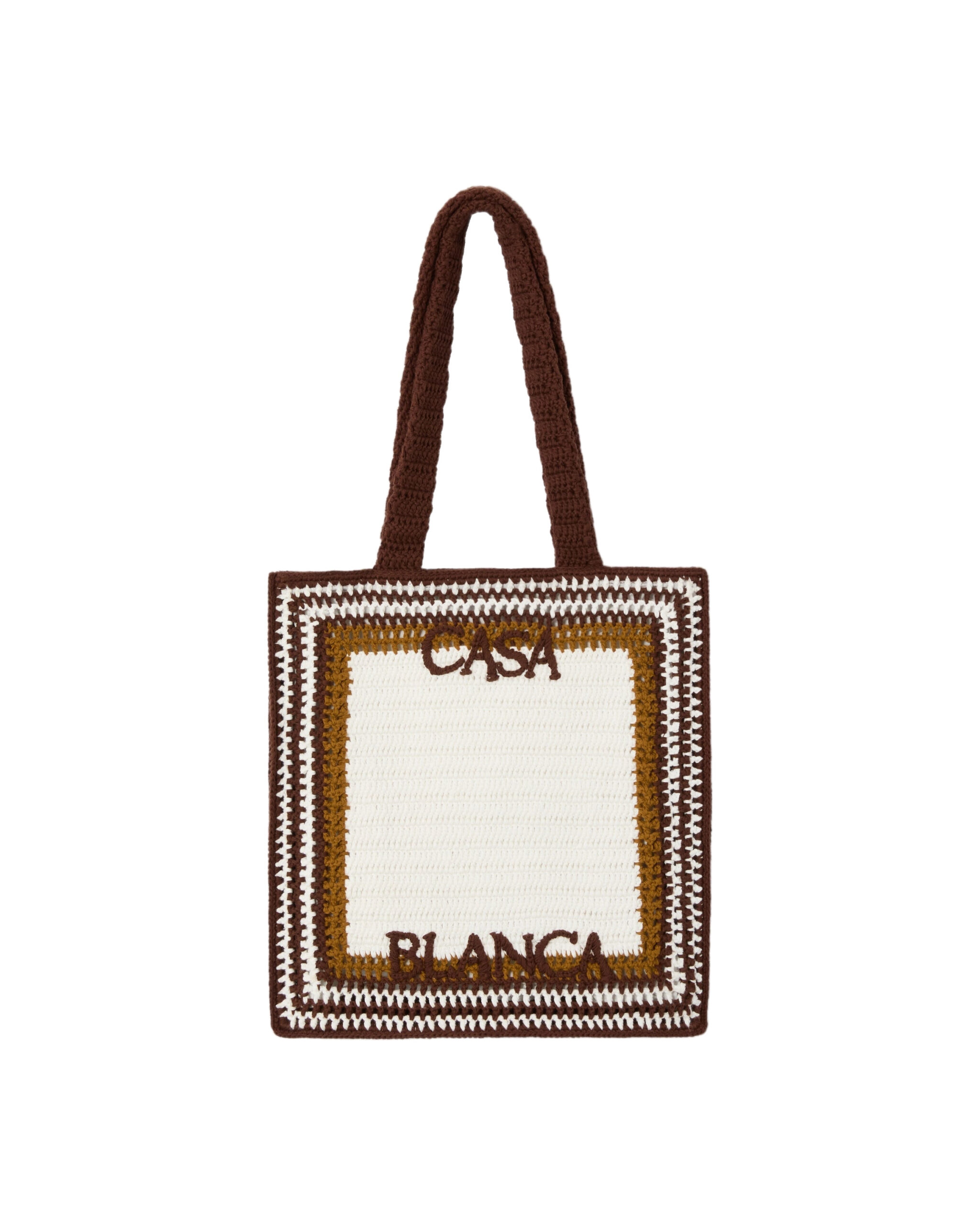 Casablanca White & Brown Crochet Bag Casablanca White & Brown Crochet Bag | Totes & Top-Handle Bags | Coveti