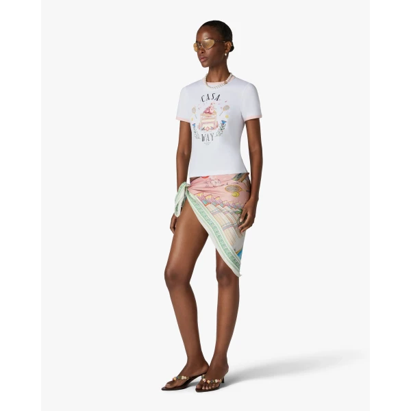 Casablanca White Casa Way Ringer Short Sleeve T-Shirt | T-Shirt | Coveti