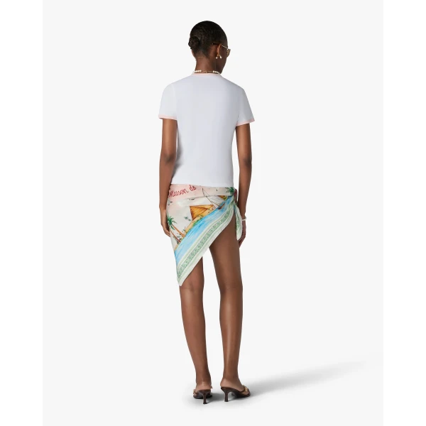 Casablanca White Casa Way Ringer Short Sleeve T-Shirt | T-Shirt | Coveti