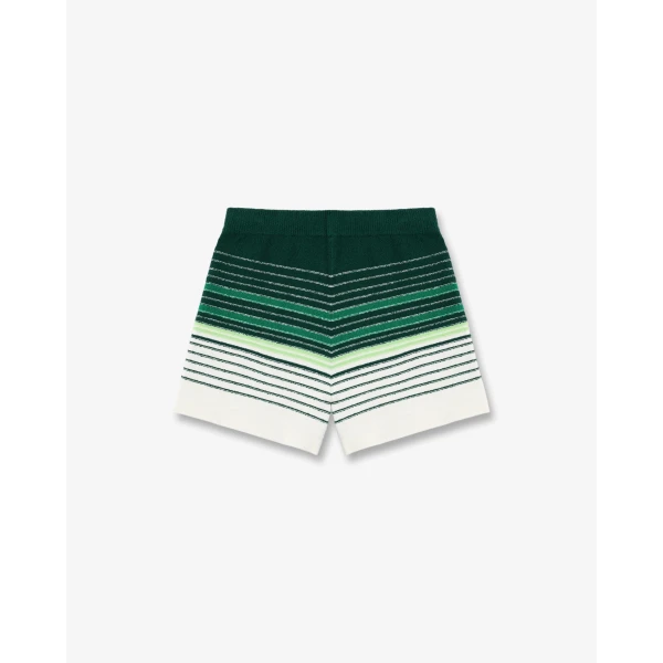 Casablanca White & Green Boucle Stripe Shorts | Shorts | Coveti