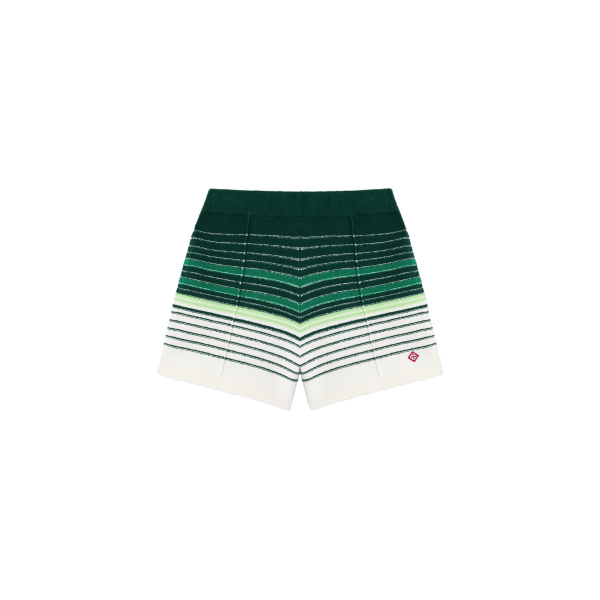 Casablanca White & Green Boucle Stripe Shorts | Shorts | Coveti