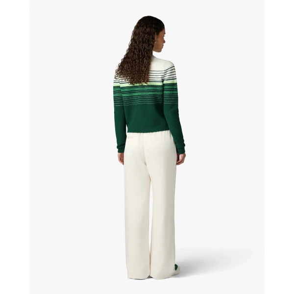 Casablanca White & Green Boucle Stripe Zip-Up Track Jacket | Jackets | Coveti