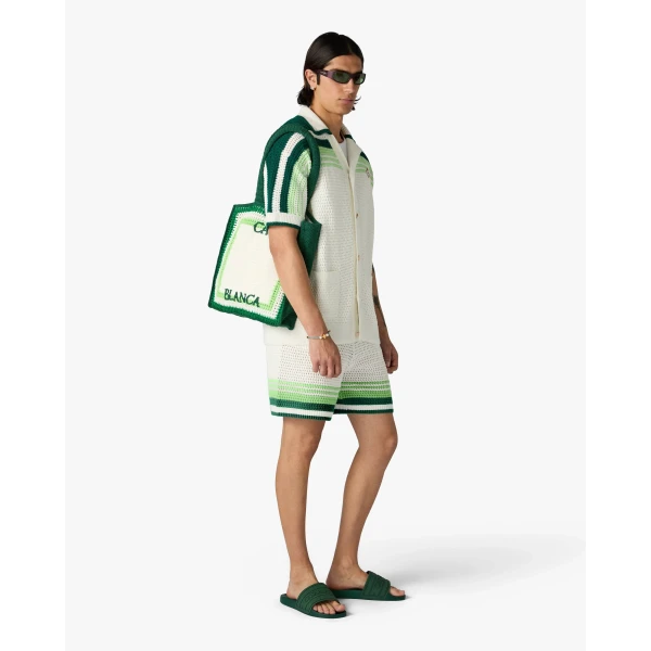 Casablanca White & Green Crochet Bag | Totes & Top-Handle Bags | Coveti