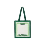 Casablanca White & Green Crochet Bag | Totes & Top-Handle Bags | Coveti
