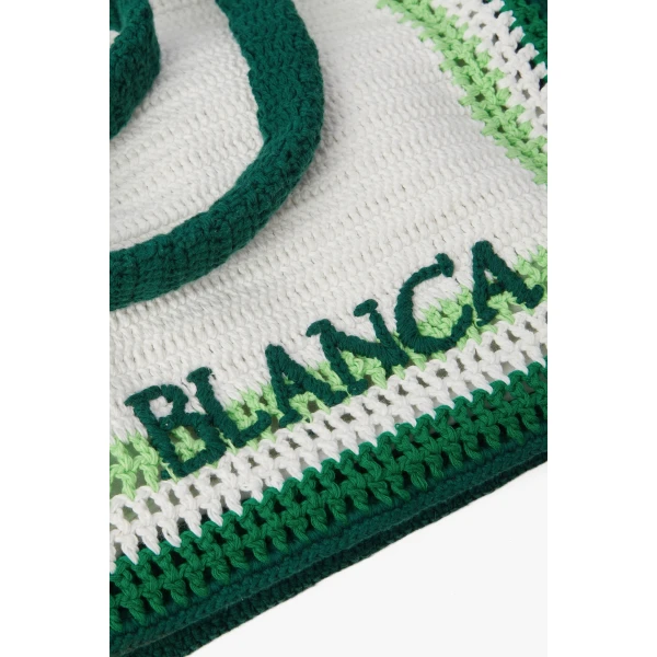 Casablanca White & Green Crochet Bag | Totes & Top-Handle Bags | Coveti