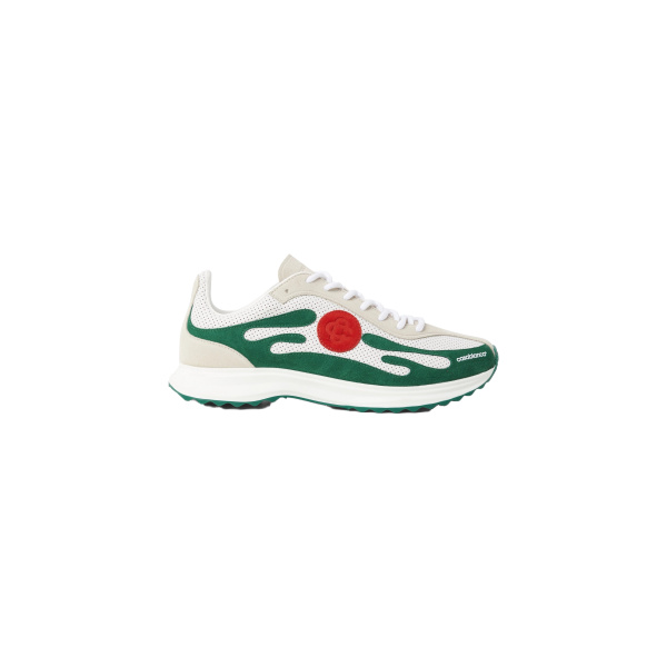 Casablanca White & Green Stade Sneaker | Sneakers | Coveti
