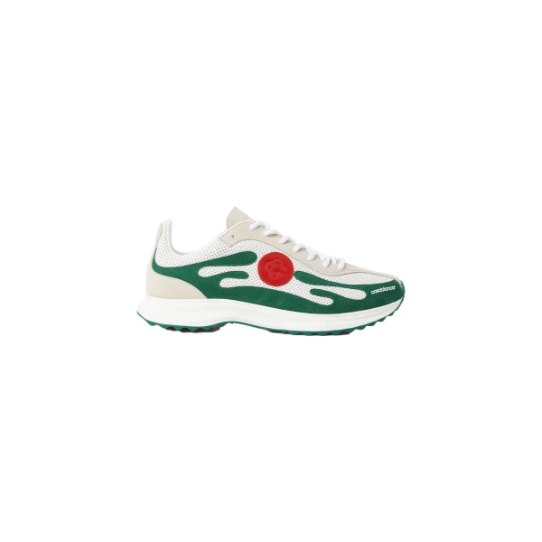Casablanca White & Green Stade Sneaker | Sneakers | Coveti