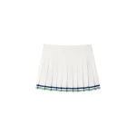 Casablanca White Hotel Emblem Pleated Mini Silk Skirt | Pleated Skirts | Coveti