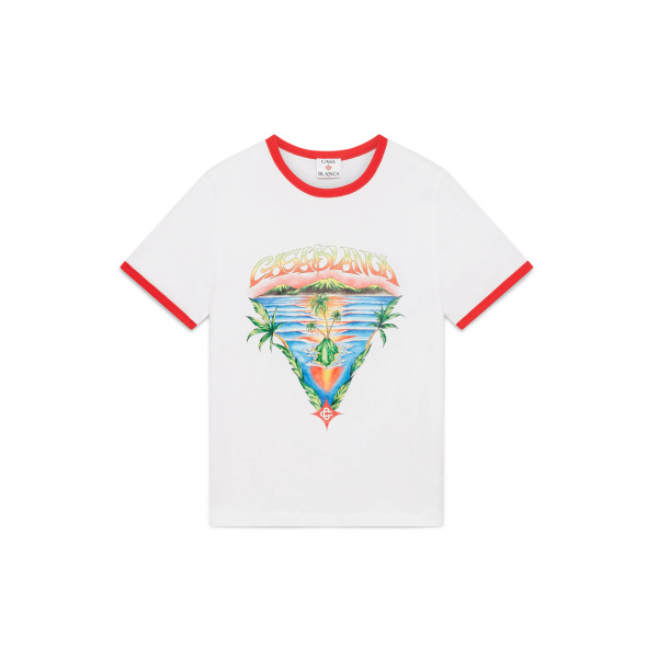 Casablanca White Innocence Triangle Ringer T-Shirt | T-Shirt | Coveti