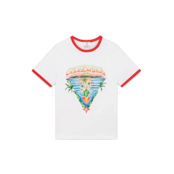 Casablanca White Innocence Triangle Ringer T-Shirt | T-Shirt | Coveti