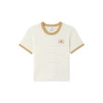 Casablanca White Lace Tuck Stitch Short Sleeve Top | Short Sleeved | Coveti