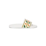 Casablanca White Laurel Terry Slides | Flip Flops & Slides | Coveti