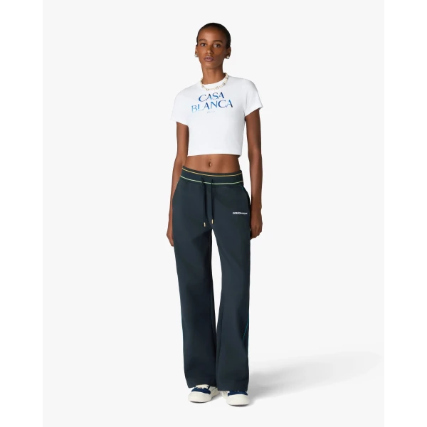 Casablanca White Meduse Stacked Logo Cropped Baby T-Shirt | T-Shirt | Coveti