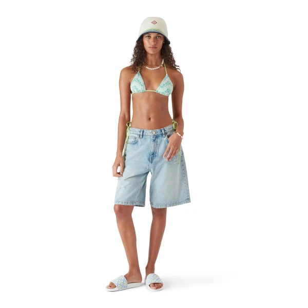 Casablanca White Monogram Pool Slides | Flip Flops & Slides | Coveti