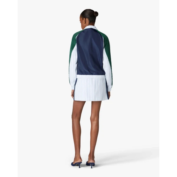 Casablanca White & Navy Pinstripe Mini Skirt | Mini Skirt | Coveti