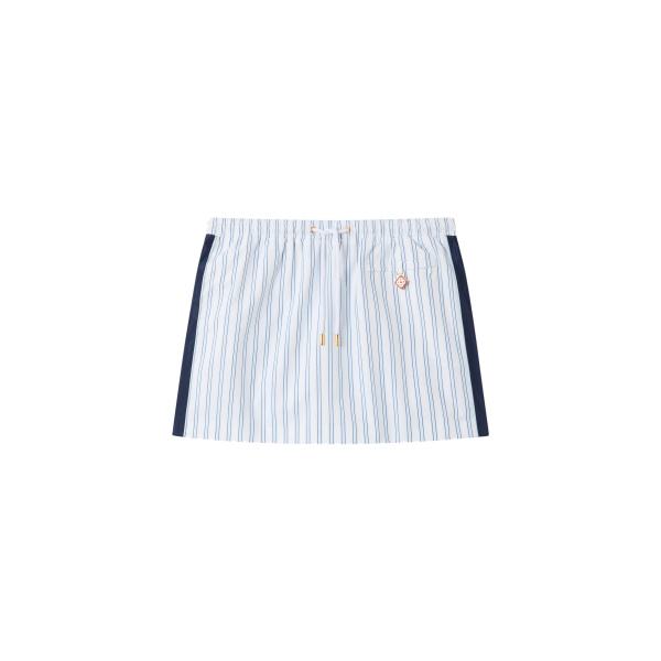 Casablanca White & Navy Pinstripe Mini Skirt | Mini Skirt | Coveti