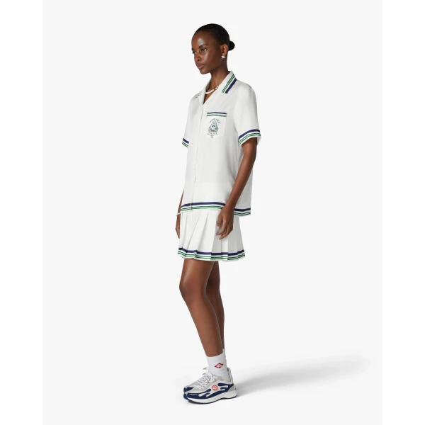 Casablanca White & Navy Stade Sneaker | Sneakers | Coveti