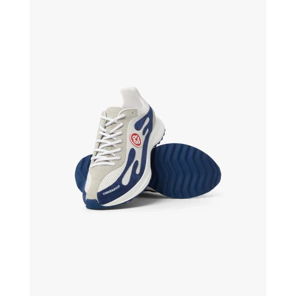 Casablanca White & Navy Stade Sneaker | Sneakers | Coveti