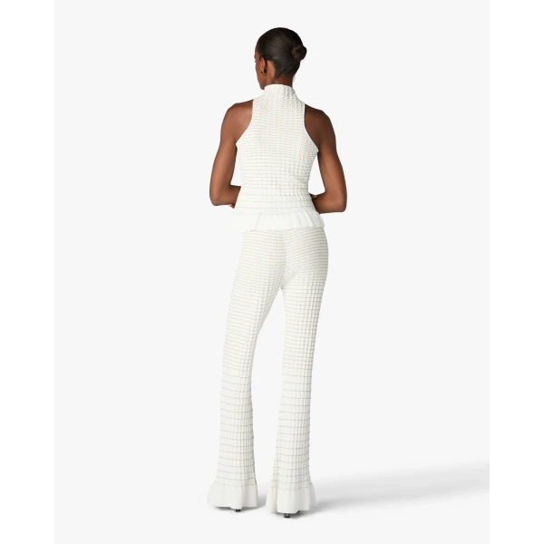 Casablanca White Pleated Mosaic Pants | Pants | Coveti