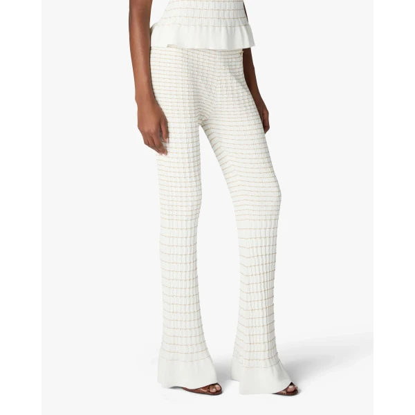 Casablanca White Pleated Mosaic Pants | Pants | Coveti